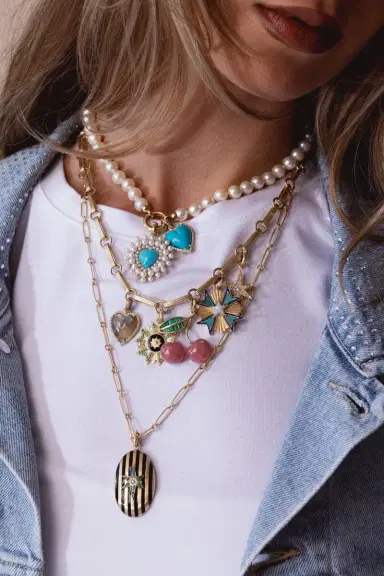 Storrow Turquoise Diamond Alana Large Heart Charm | Thumbnail 4