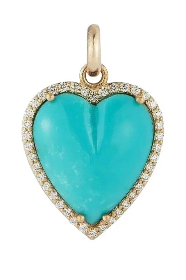 Storrow Turquoise Diamond Alana Large Heart Charm