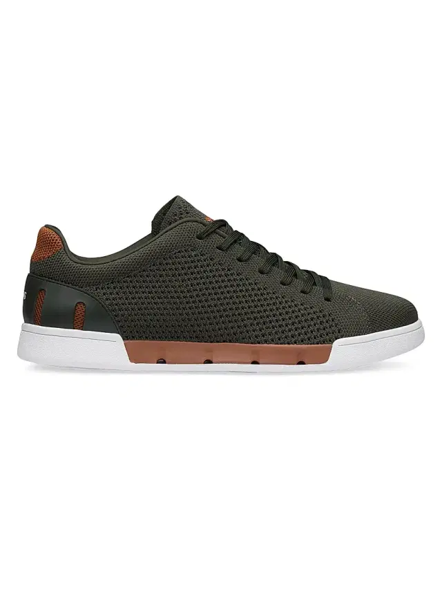 SWIMS Men's Breeze Tennis Knit Low-Top Sneakers - Forest Night