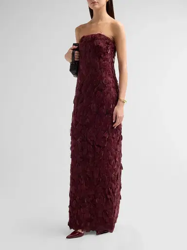 Simkhai Women's Malvina Feather Strapless Gown | Thumbnail 4 Simkhai Women's Malvina Feather Strapless Gown | Thumbnail 4