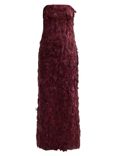 Simkhai Women's Malvina Feather Strapless Gown | Thumbnail 1 Simkhai Women's Malvina Feather Strapless Gown | Thumbnail 1
