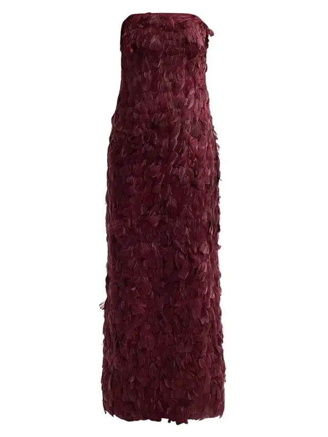 Simkhai Women's Malvina Feather Strapless Gown