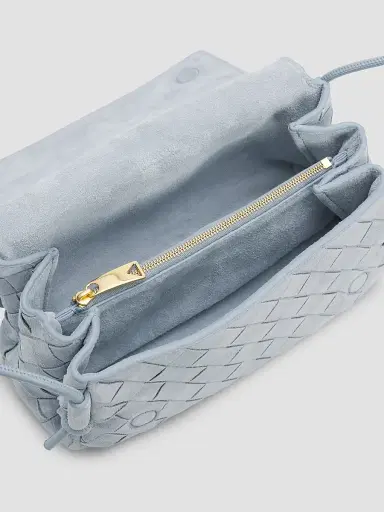 Bottega Veneta Women's Notturno Intrecciato Suede Pouch | Thumbnail 3 Bottega Veneta Women's Notturno Intrecciato Suede Pouch | Thumbnail 3