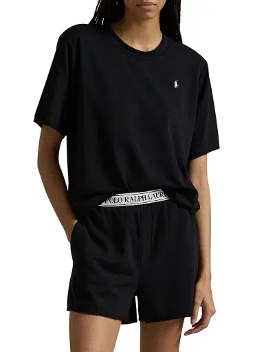 Polo Ralph Lauren Women's Club Terry 2-Piece Short-Sleeve Pajama Set - Polo Black | Thumbnail 3 Polo Ralph Lauren Women's Club Terry 2-Piece Short-Sleeve Pajama Set - Polo Black | Thumbnail 3