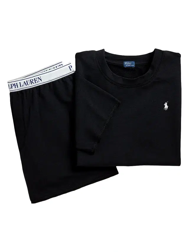 Polo Ralph Lauren Women's Club Terry 2-Piece Short-Sleeve Pajama Set - Polo Black