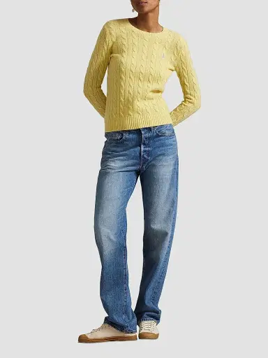 Polo Ralph Lauren Women's Julianna Cable-Knit Wool-Cashmere Sweater - Fall Yellow | Thumbnail 2