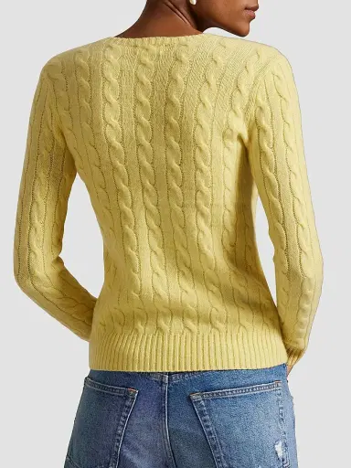 Polo Ralph Lauren Women's Julianna Cable-Knit Wool-Cashmere Sweater - Fall Yellow | Thumbnail 4