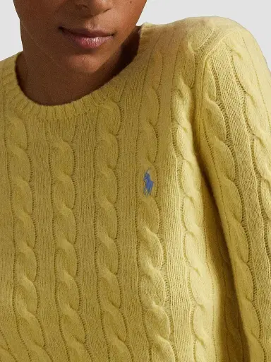 Polo Ralph Lauren Women's Julianna Cable-Knit Wool-Cashmere Sweater - Fall Yellow | Thumbnail 5