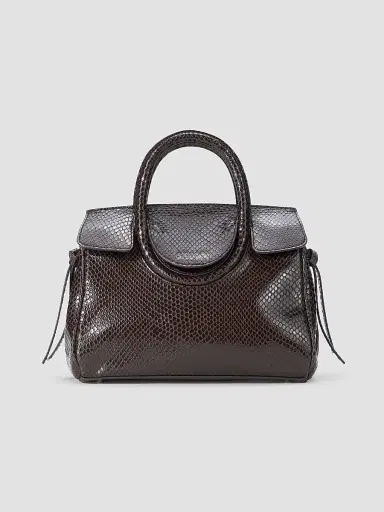 STAUD Women's Maude Mini Snakeskin Embossed Carryall Bag - Espresso Snake | Thumbnail 2