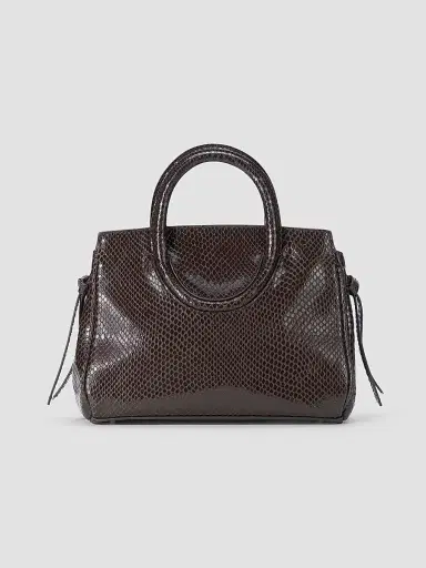 STAUD Women's Maude Mini Snakeskin Embossed Carryall Bag - Espresso Snake | Thumbnail 3