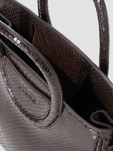STAUD Women's Maude Mini Snakeskin Embossed Carryall Bag - Espresso Snake | Thumbnail 4