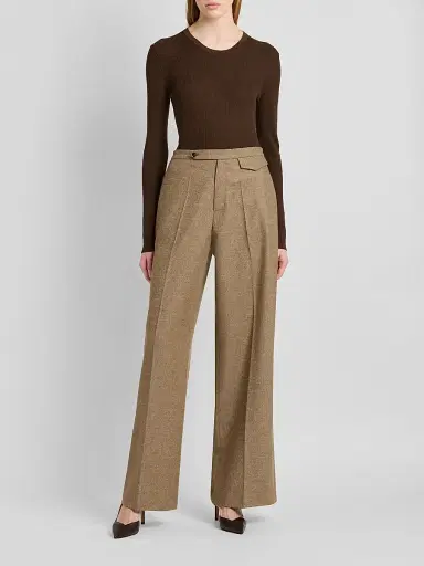 Kiton Women's Fitted Wool Sweater - Coffee | Thumbnail 2