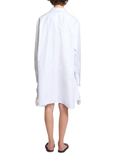 JW Anderson Women's Knotted-Hem Striped-Cotton Shirtdress - White Blue | Thumbnail 5 JW Anderson Women's Knotted-Hem Striped-Cotton Shirtdress - White Blue | Thumbnail 5