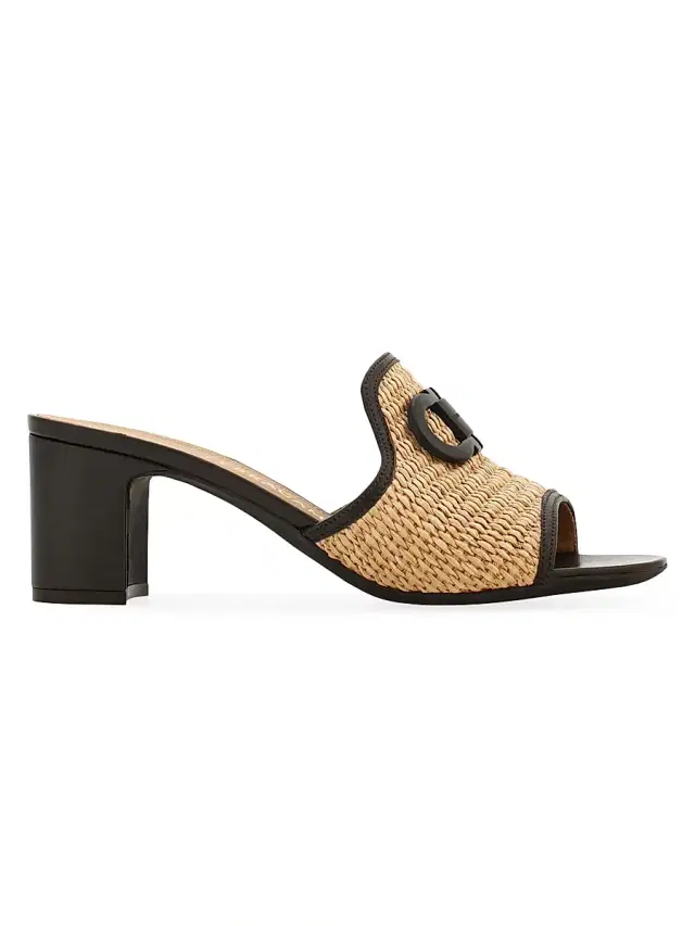 Women's Rexy 55MM Raffia Block-Heel Mules