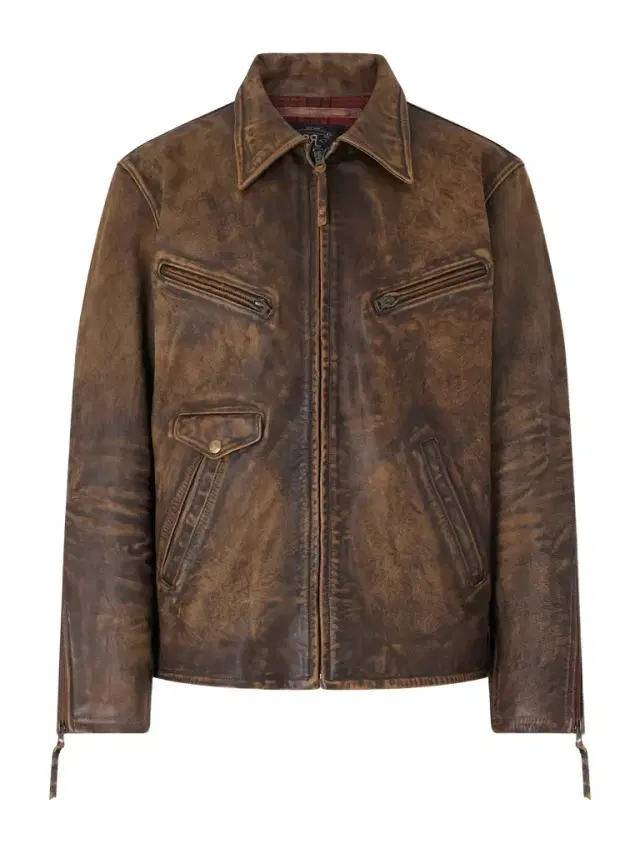 RRL Distressed Leather Jacket - Men