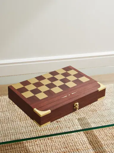 Ralph Lauren Home Parkwood Mahogany and Gold-Tone Backgammon and Chequers Set - Men | Thumbnail 3