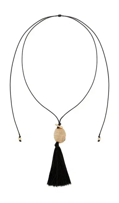 8 Other Reasons Bold Shell Pendant And Long Tassel Accent Statement Necklace | Thumbnail 1