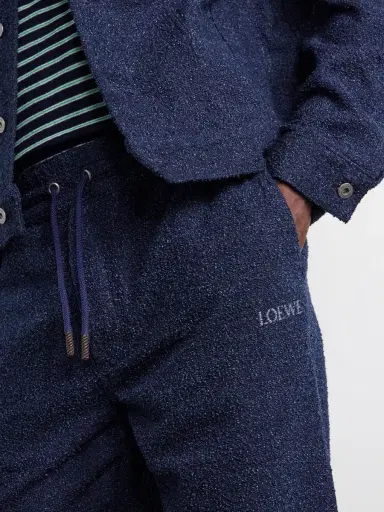 Loewe Wide-Leg Cotton-Blend Terry Drawstring Trousers - Men | Thumbnail 5