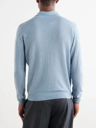 Slowear Cashmere-Blend Polo Sweater - Men | Thumbnail 4