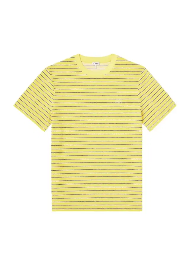 Loewe Logo-Embroidered Striped Cotton-Blend Terry T-Shirt - Men