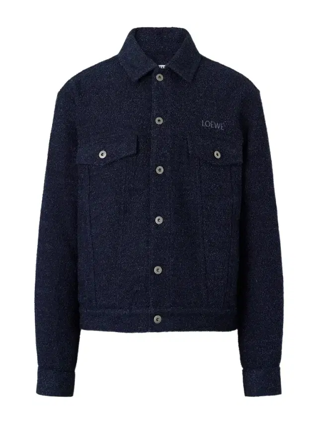 Loewe Logo-Embroidered Textured Denim Jacket - Men
