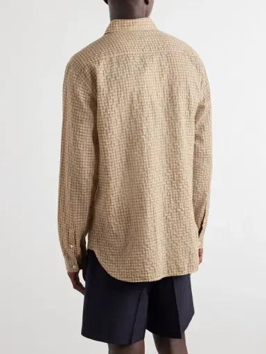 Oliver Spencer Checked Cotton-Blend Seersucker Shirt - Men | Thumbnail 4