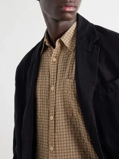Oliver Spencer Checked Cotton-Blend Seersucker Shirt - Men | Thumbnail 5