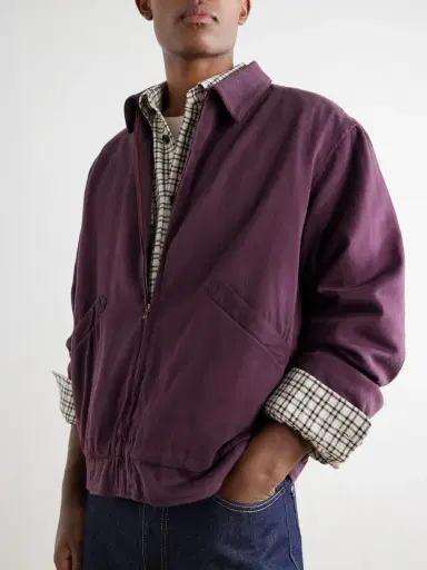 A.PRESSE Silk-Blend Gabardine Bomber Jacket - Men | Thumbnail 4