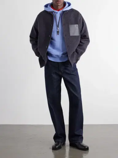 Loewe Anagram-Embroidered Leather-Trimmed Cotton-Jersey Hoodie - Men | Thumbnail 2