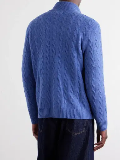 Polo Ralph Lauren Logo-Embroidered Wool and Cashmere-Blend Half-Zip Sweater - Men | Thumbnail 4