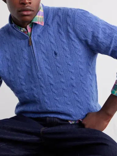 Polo Ralph Lauren Logo-Embroidered Wool and Cashmere-Blend Half-Zip Sweater - Men | Thumbnail 5
