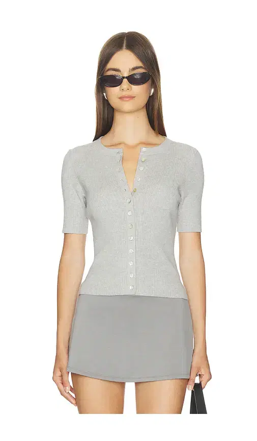 525 America Georgie Elbow Sleeve Button Down Cardigan