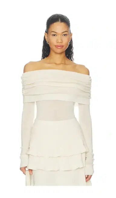 susana monaco Light Merino Off Shoulder Sweater | Thumbnail 1 susana monaco Light Merino Off Shoulder Sweater | Thumbnail 1