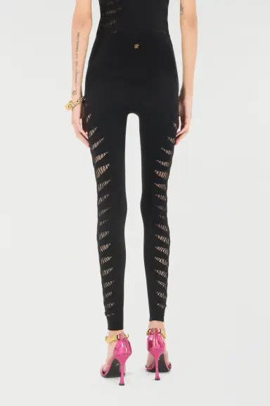 Roberto Cavalli Black Cut-Out Leggings | Thumbnail 3