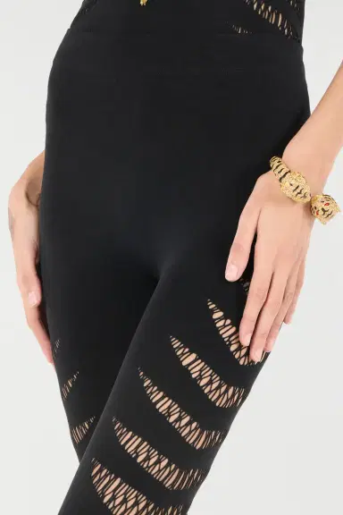 Roberto Cavalli Black Cut-Out Leggings | Thumbnail 5