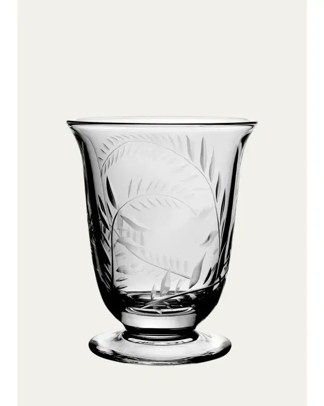 William Yeoward Crystal Jasmine Etched Glass Flower Vase - 6"