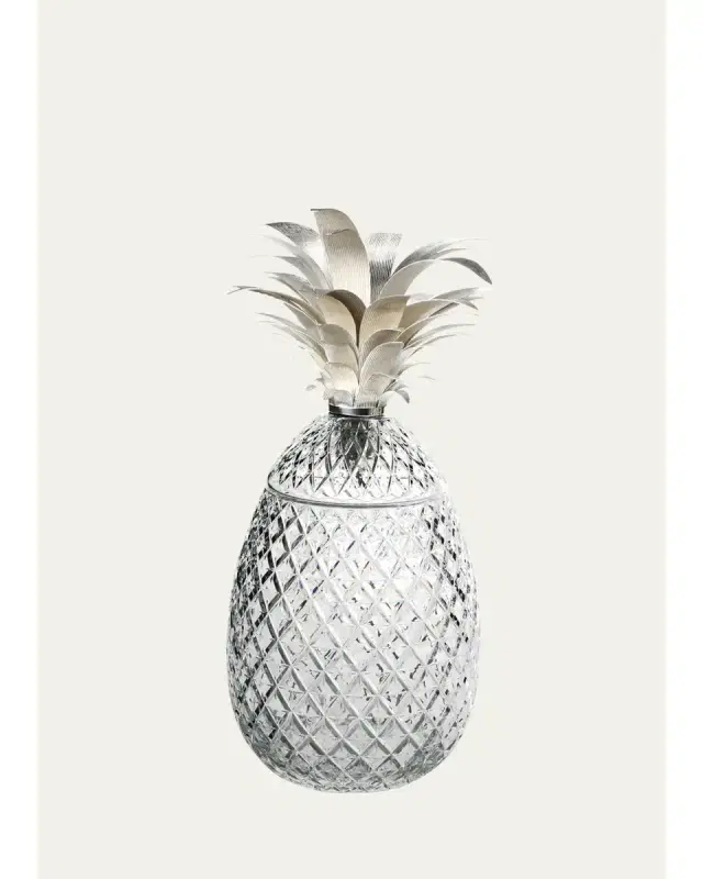 William Yeoward Crystal Isadora 26" Silver Pineapple Centerpiece