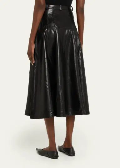 Cinq à Sept Veena Vegan Leather Midi Skirt | Thumbnail 3