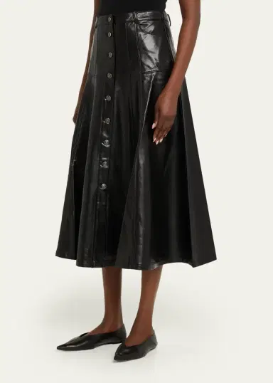 Cinq à Sept Veena Vegan Leather Midi Skirt | Thumbnail 4