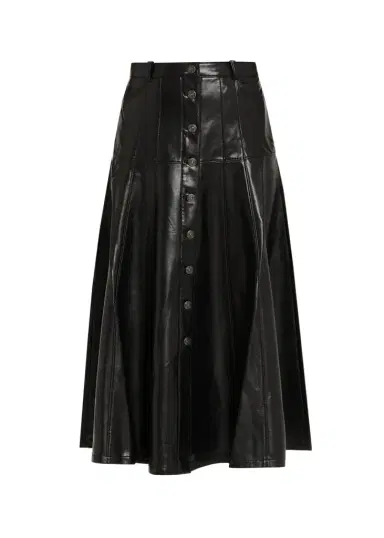 Cinq à Sept Veena Vegan Leather Midi Skirt | Thumbnail 1