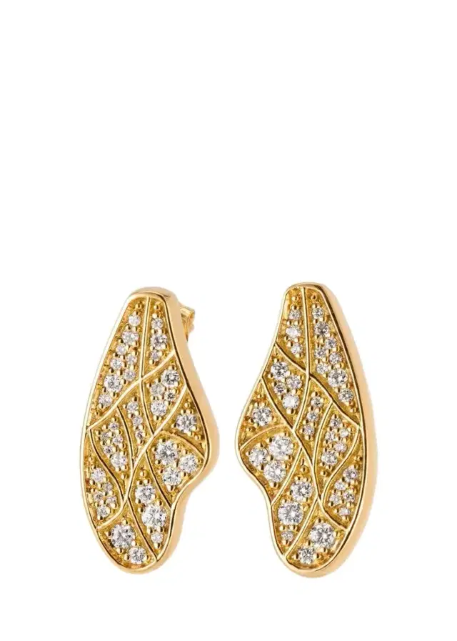 GRACE WINFREY 18K Honey Bee Wing Stud Earrings
