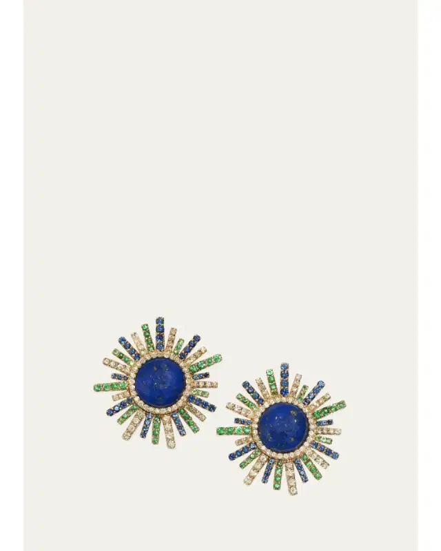 GRACE WINFREY 18K Sun Stud Earrings