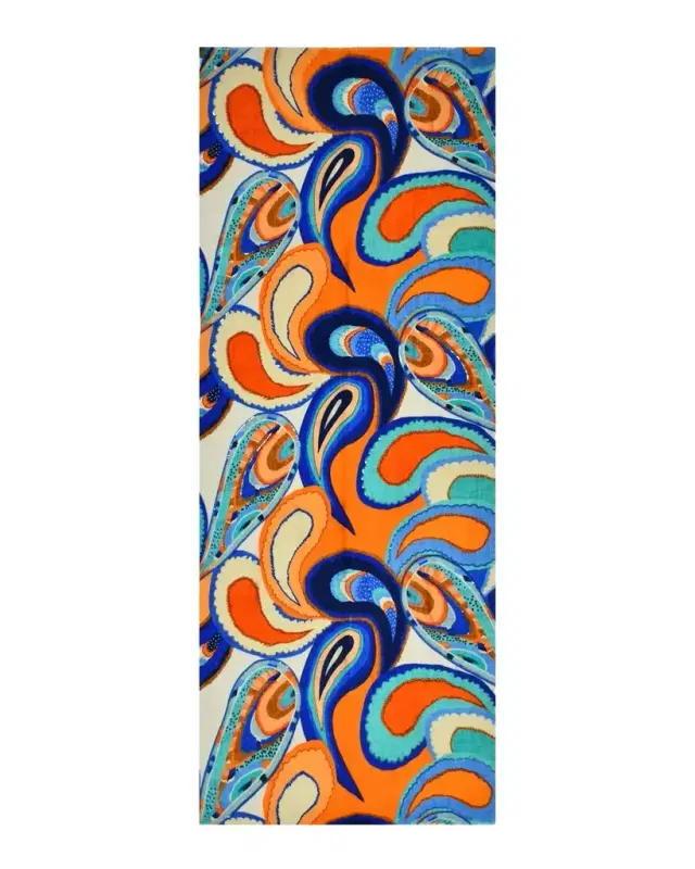 JANAVI INDIA Color Blast Print Silk-Merino Wool Scarf
