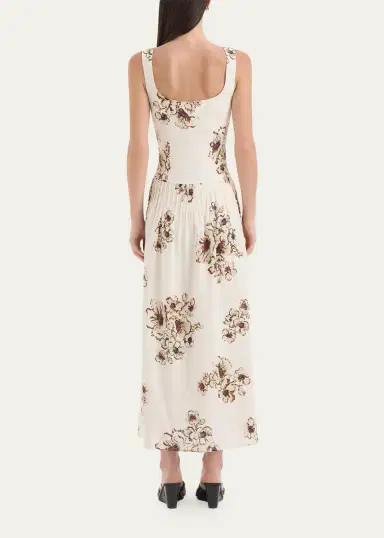 SIR. Freja Floral Linen Midi Dress | Thumbnail 3 SIR. Freja Floral Linen Midi Dress | Thumbnail 3