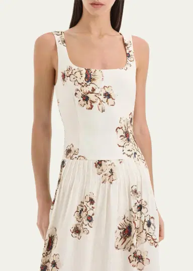 SIR. Freja Floral Linen Midi Dress | Thumbnail 5 SIR. Freja Floral Linen Midi Dress | Thumbnail 5