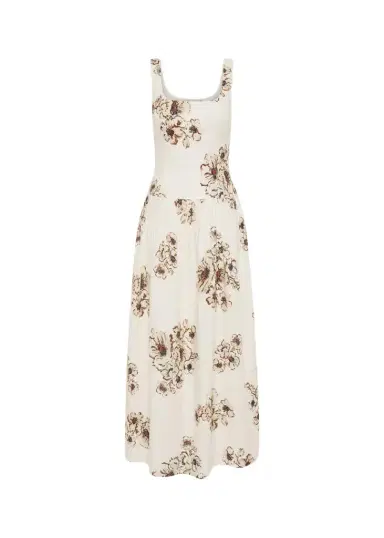 SIR. Freja Floral Linen Midi Dress | Thumbnail 1 SIR. Freja Floral Linen Midi Dress | Thumbnail 1