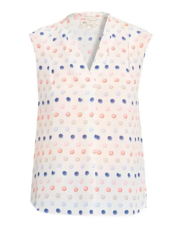 MAISON COMMON Printed Silk Organza Ruffle Long-Sleeve Blouse