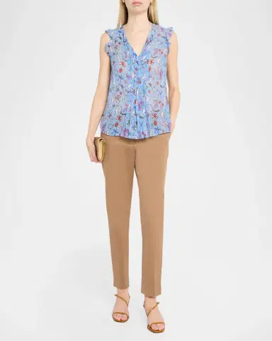 MAISON COMMON Parisian Printed Silk Top | Thumbnail 2
