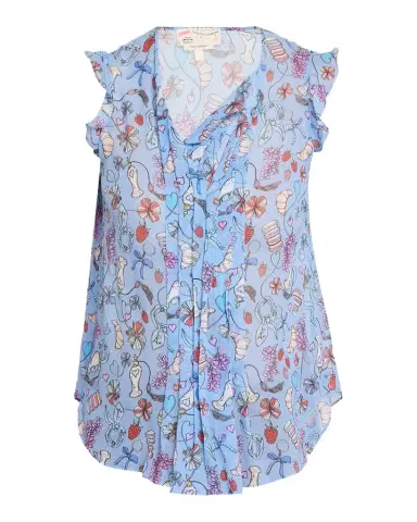 MAISON COMMON Parisian Printed Silk Top | Thumbnail 1