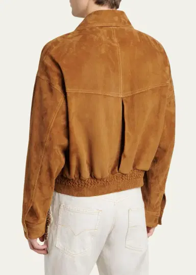Versace Men's Suede Blouson Jacket | Thumbnail 3